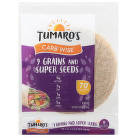 Tumaro's Carb Wise Wraps, 9 Grains and Seeds, 8 Each