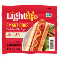 Lightlife Smart Dogs Hot Dogs, Plant-Based, 8 Each