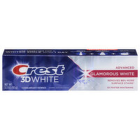 Crest 3D White Toothpaste, Fluoride Anticavity, Advanced, Glamorous White, 3.3 Ounce