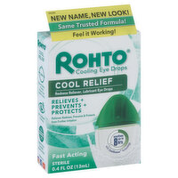 Rohto Cooling Eye Drops, Fast Acting, Sterile, 0.4 Fluid ounce