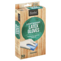 Essential Everyday Latex Gloves, Lightweight, One Size Fits Most, 30 Each