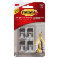 COMMAND Metal Hooks, Small, Stainless Steel, 1 Each