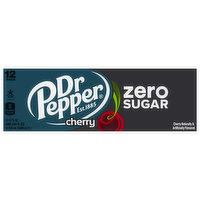 Dr Pepper Soda, Zero Sugar, Cherry, 12 Pack, 12 Each