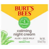 Burt's Bees Calming Night Cream, Sensitive, 1.8 Ounce