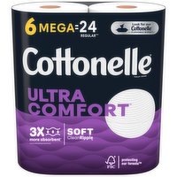 Cottonelle Ultra Comfort Toilet Paper, Mega, 2-Ply, 6 Each