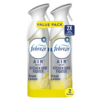 Febreze Air Febreze Kitchen Odor Fighter Air Freshener, Fresh Lemon, 8.8 oz, 2 Ct, 17.6 Ounce