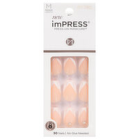 imPress Press-On Manicure Nails, So French, Medium, 30 Each