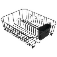 Rubbermaid Antimicrobial Dish Drainer, Large, Black, 1 Each