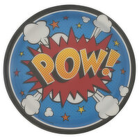 Celebrations Plates, Superhero Slogans, 6-7/8 Inch, 8 Each