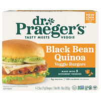 Dr. Praeger's Veggie Burgers, Black Beans Quinoa, 4 Each