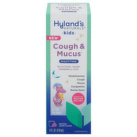 Hyland's Naturals Cough & Mucus, Nighttime, Natural Grape Flavor, Kids, 4 Fluid ounce