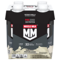 Muscle Milk Protein Shake, Intense Vanilla, 4 Each