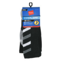 Hanes Cool Dri Socks, Crew, 6-12, Men's, 3 Each