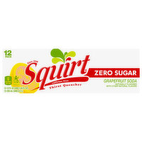 Squirt Soda, Zero Sugar, Grapefruit, 12 Pack