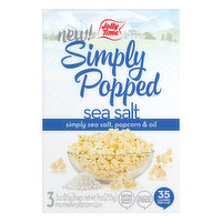 Jolly Time Simply Popped Popcorn, Microwave, Sea Salt, 3 Each