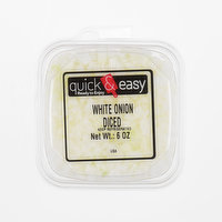 Quick and Easy White Onion Diced, 6 Ounce