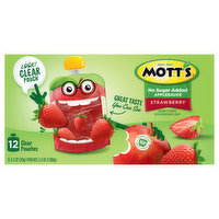 Mott's Applesauce, No Sugar Added, Strawberry, 12 Each