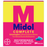 Midol Complete Multi-Symptom Relief, Gelcaps, 24 Each