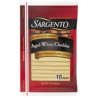 Sargento Reserve Series Cheese, Aged White Cheddar, Sliced, 7 Ounce