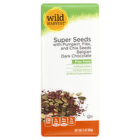 Wild Harvest Dark Chocolate, Belgian, Super Seeds, 3 Ounce