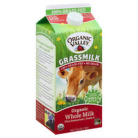 Organic Valley Grassmilk Milk, Whole, Organic, 0.5 Gallon
