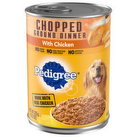 Pedigree Dog Food, Chopped Ground Dinner with Chicken, 13.2 Ounce