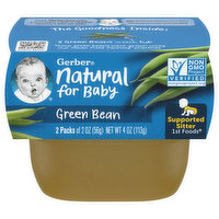 Gerber Natural for Baby Green Bean, Supported Sitter 1st Foods, 2 Each