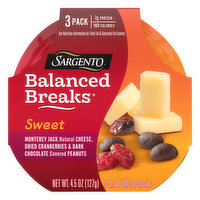 Sargento Balanced Breaks, Monterey Jack/Cranberries/Dark Chocolate Peanuts, Sweet, 3 Pack, 3 Each