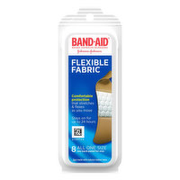 Band Aid Bandages, Flexible Fabric, All One Size, 8 Each