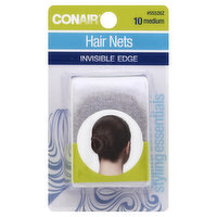 conair Styling Essentials Hair Nets, Medium, 10 Each