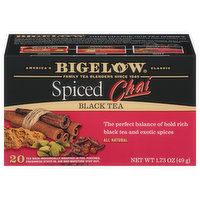 Bigelow Black Tea, Spiced Chai, Tea Bags, 20 Each