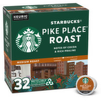 Starbucks K-Cup Coffee Pods, Pike Place Roast, Medium Roast, 32 Each