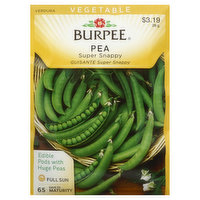 Burpee Seeds, Pea, Sugar Snappy, 28 Gram