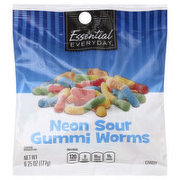 Essential Everyday Candy, Gummi Worms, Neon Sour, 6.25 Ounce