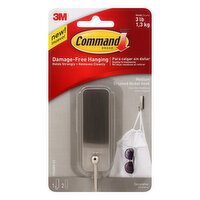 COMMAND Hook, Brushed Nickel, Medium, 1 Each