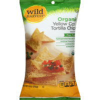 Wild Harvest Tortilla Chips, Organic, Yellow Corn, 9 Ounce