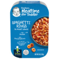 Gerber Mealtime for Toddler Spaghetti Rings, In Meat Sauce, 12+ Months, 6 Ounce