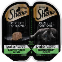 SHEBA Perfect Portions Cat Food, Premium, Roasted Turkey Entree, Pate in Natural Juices, 2 Each