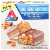 Atkins Pretzel Bars, Chocolate Caramel, 5 Each