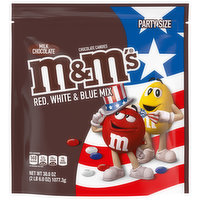 M&M's Chocolate Candies, Red, White & Blue Mix, Milk Chocolate, Party Size, 38 Ounce