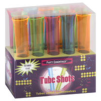 Party Essentials Tube Shots, Neon Assorted, 1.5 Ounces, 15 Each