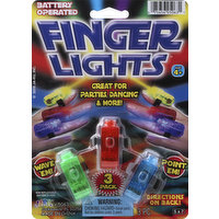 Ja-Ru Finger Lights, Battery Operated, 3 Pack, 3 Each