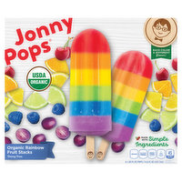 JonnyPops Pops, Organic, Rainbow Fruit Stacks