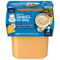 Gerber Snacks for Baby Creamy Juice & Fruit Blend, Hawaiian Delight, Sitter, 2nd Foods, 2 Packs, 2 Each