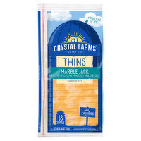 Crystal Farms Cheese, Thins, Marble Jack, 18 Each