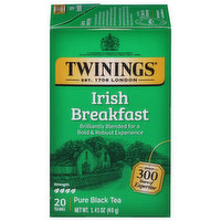 Twinings Black Tea, Irish Breakfast, Pure, 20 Each