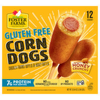 Foster Farms Corn Dogs, Gluten Free, Honey Crunchy, 12 Each