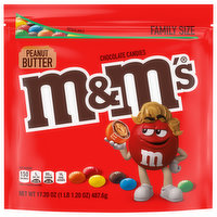 M&M's Chocolate Candies, Peanut Butter, Family Size, 17.2 Ounce