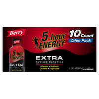 5-Hour Energy Energy Shot, Extra Strength, Berry, Value Pack, 10 Each