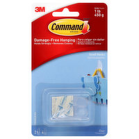 Command Hooks, Clear, Small, 2 Each